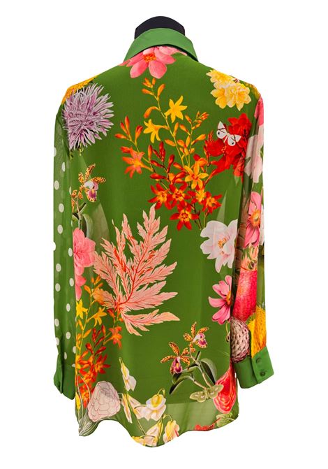 Floral patterned shirt with appliqués GAI MATTIOLO | shirts | LV1272verde foresta